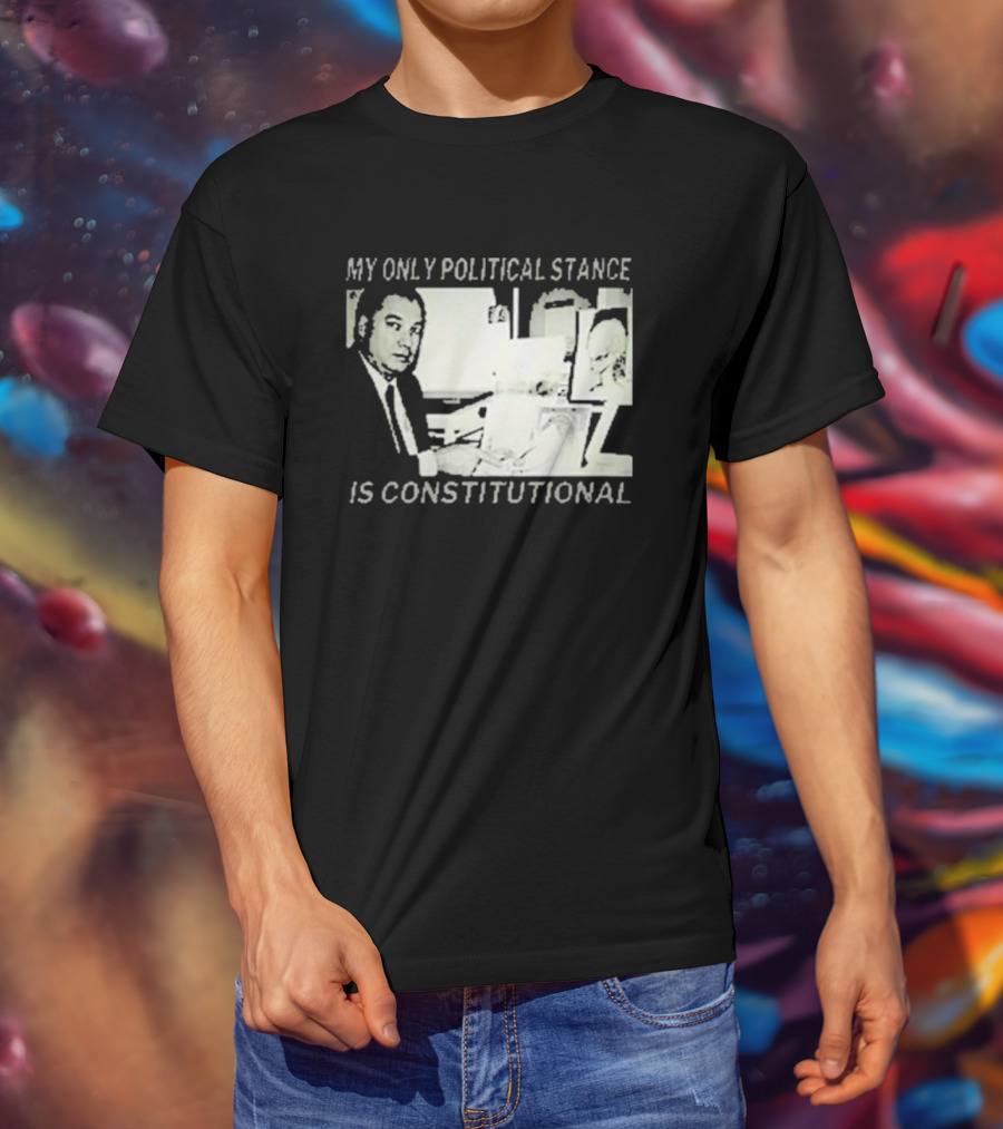 Bill Cooper My Only Political Stance Is Constitutional Office Desk Scene T-Shirt