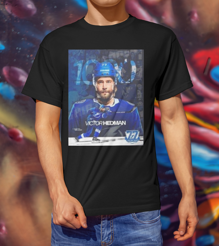 Victor Hedman 1000 NHL Games Milestone T-Shirt