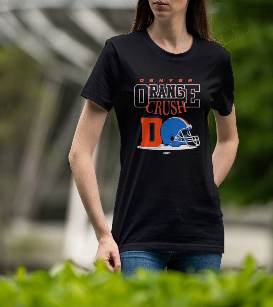 Denver Broncos Orange Crush Retro Helmet Logo D Jomboy T-Shirt