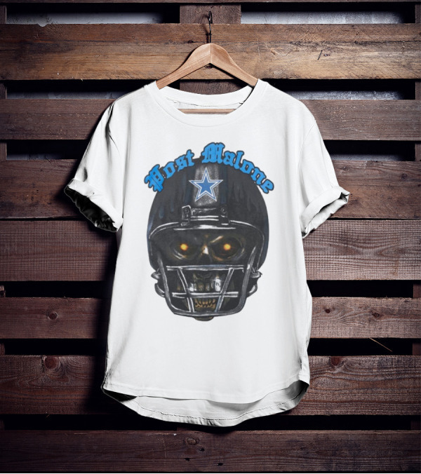 Post Malone Dallas Cowboys Helmet Skeleton With Star T-Shirt