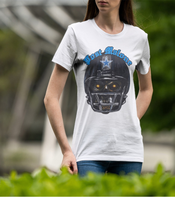 Post Malone Dallas Cowboys Helmet Skeleton With Star T-Shirt