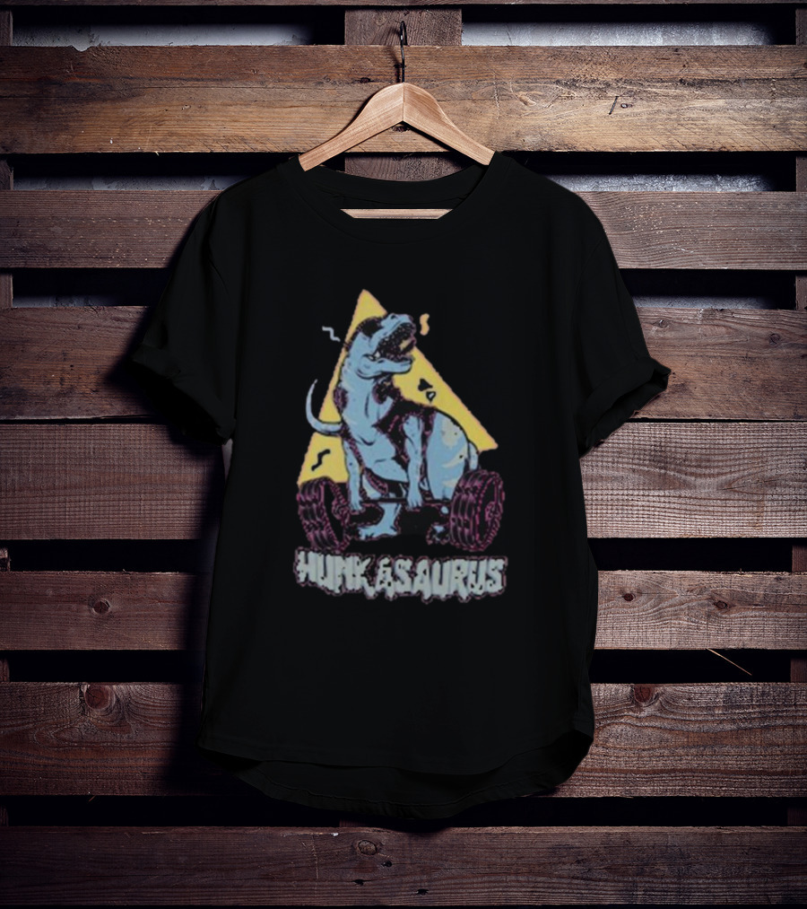 Hunkasaurus Dinosaur Weightlifting Icon Fitness Motivation T-Shirt