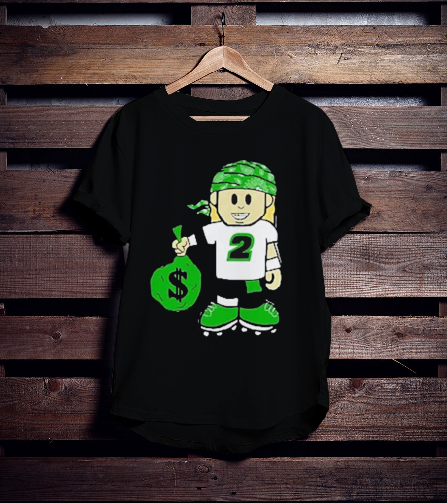 Football Player Number 2 Kids Money Bag Cartoon T-Shirt