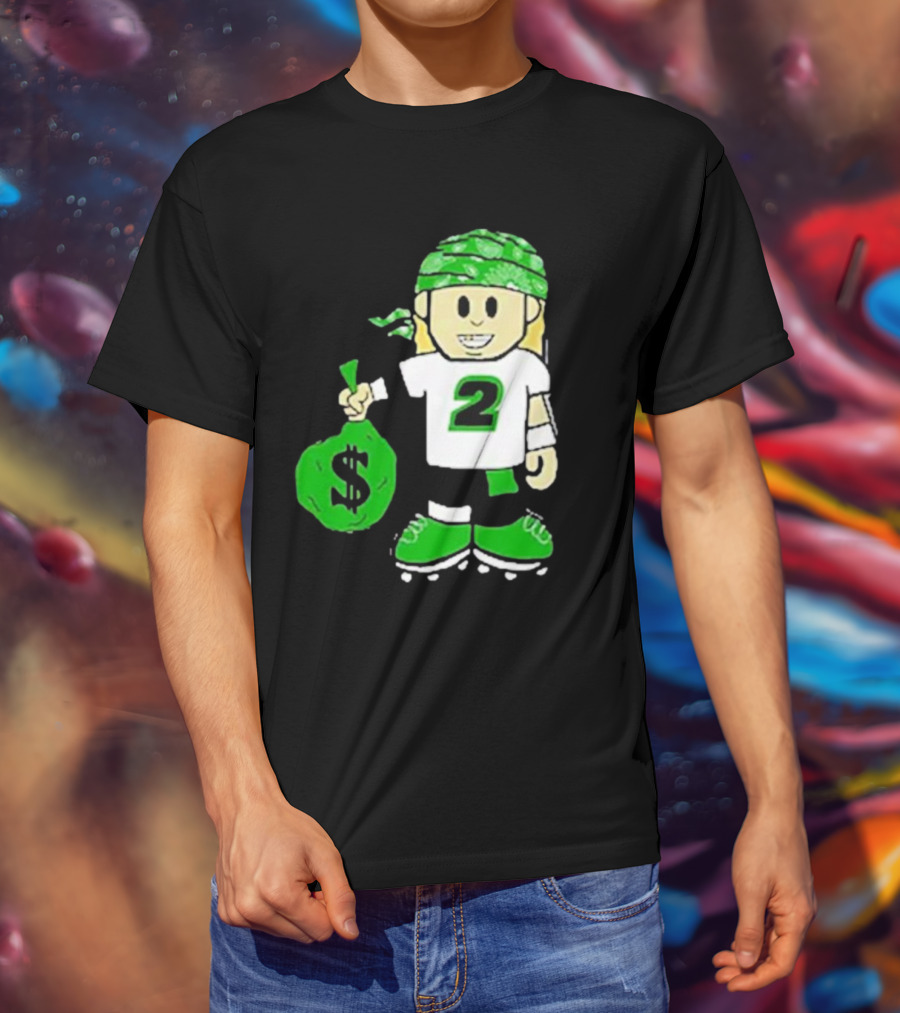 Football Player Number 2 Kids Money Bag Cartoon T-Shirt