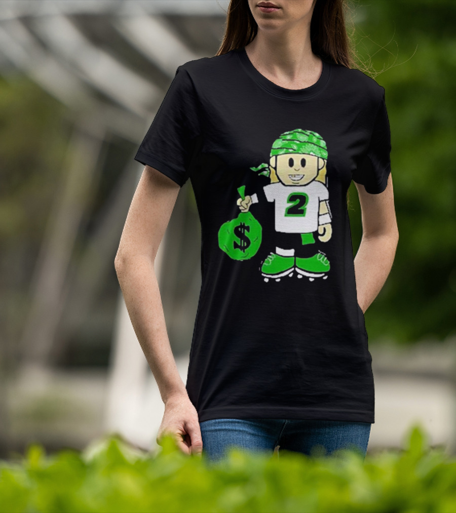 Football Player Number 2 Kids Money Bag Cartoon T-Shirt
