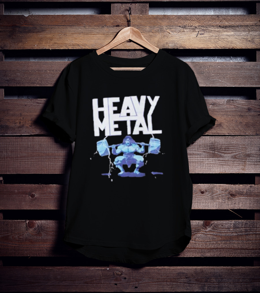 Heavy Metal Oversized Fitness Warrior With Barbells T-Shirt