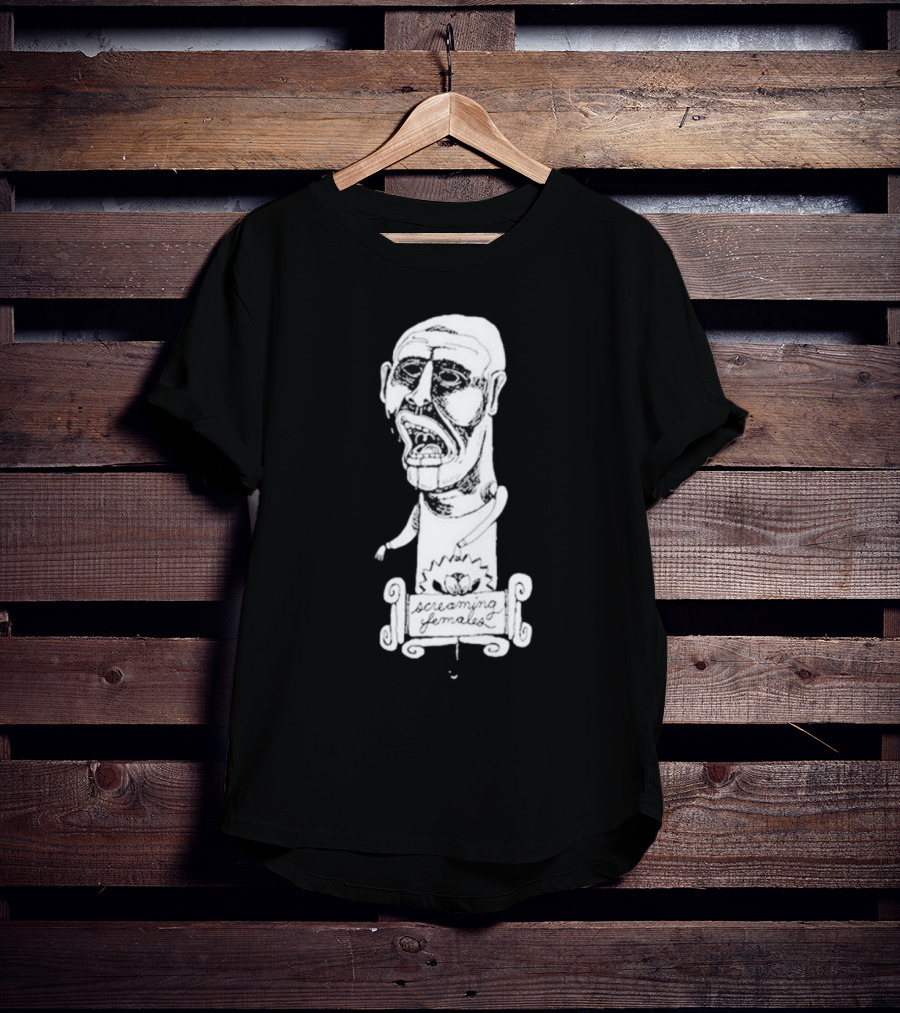 Screaming Females Band Illustration Black And White Head T-Shirt