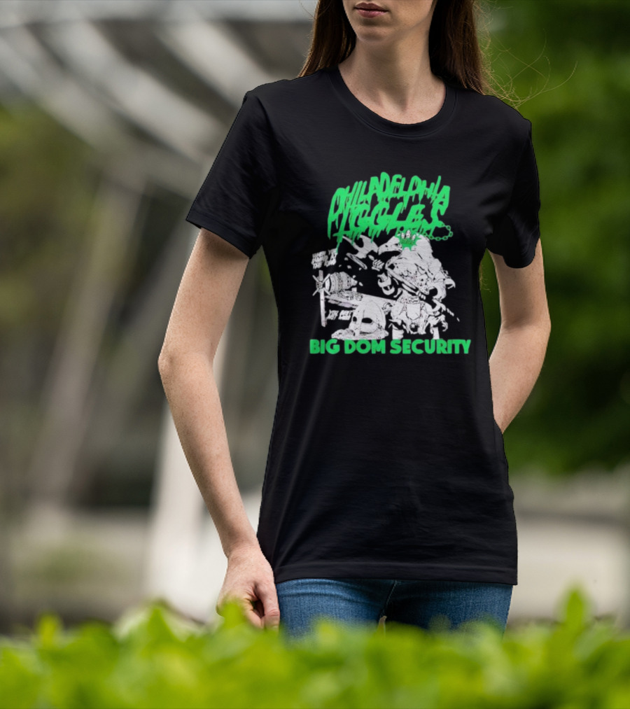 Philadelphia Eagles Big Dom Security Fierce Armored Guard With Spiked Bat T-Shirt