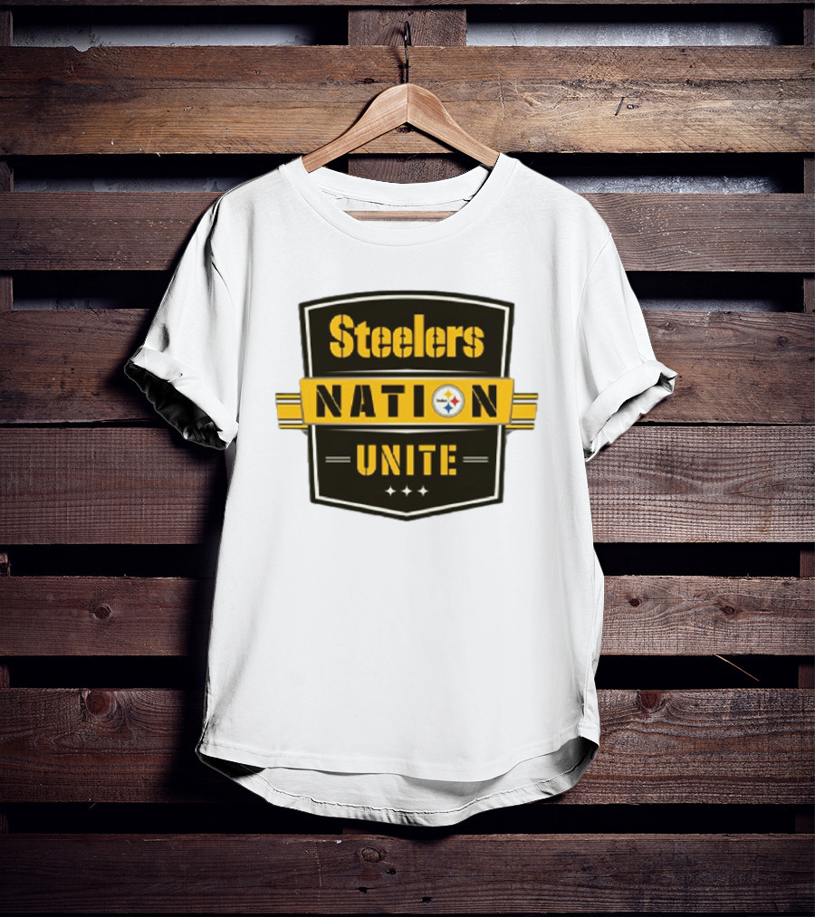 Steelers Nation Unite Emblem With Stars And Iconic Team Colors T-Shirt