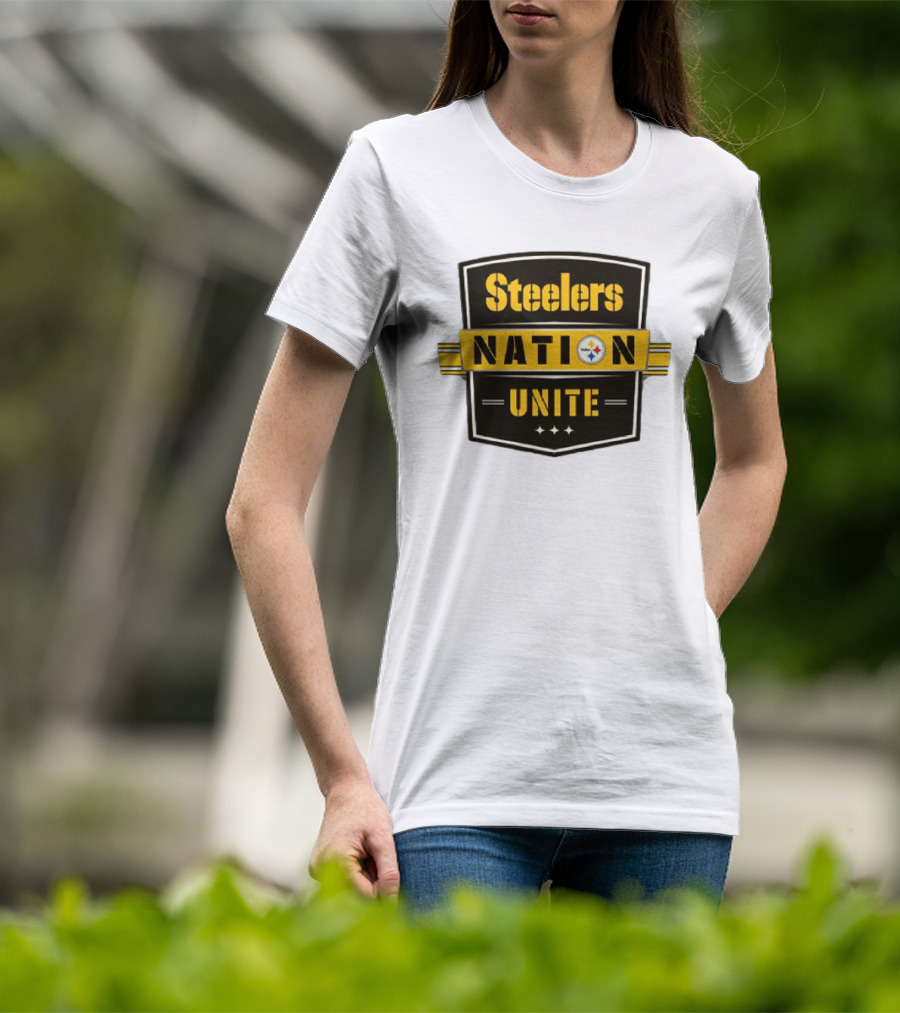 Steelers Nation Unite Emblem With Stars And Iconic Team Colors T-Shirt