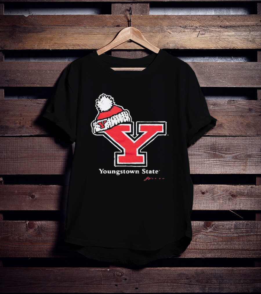 Youngstown State Y Logo With Knit Hat T-Shirt