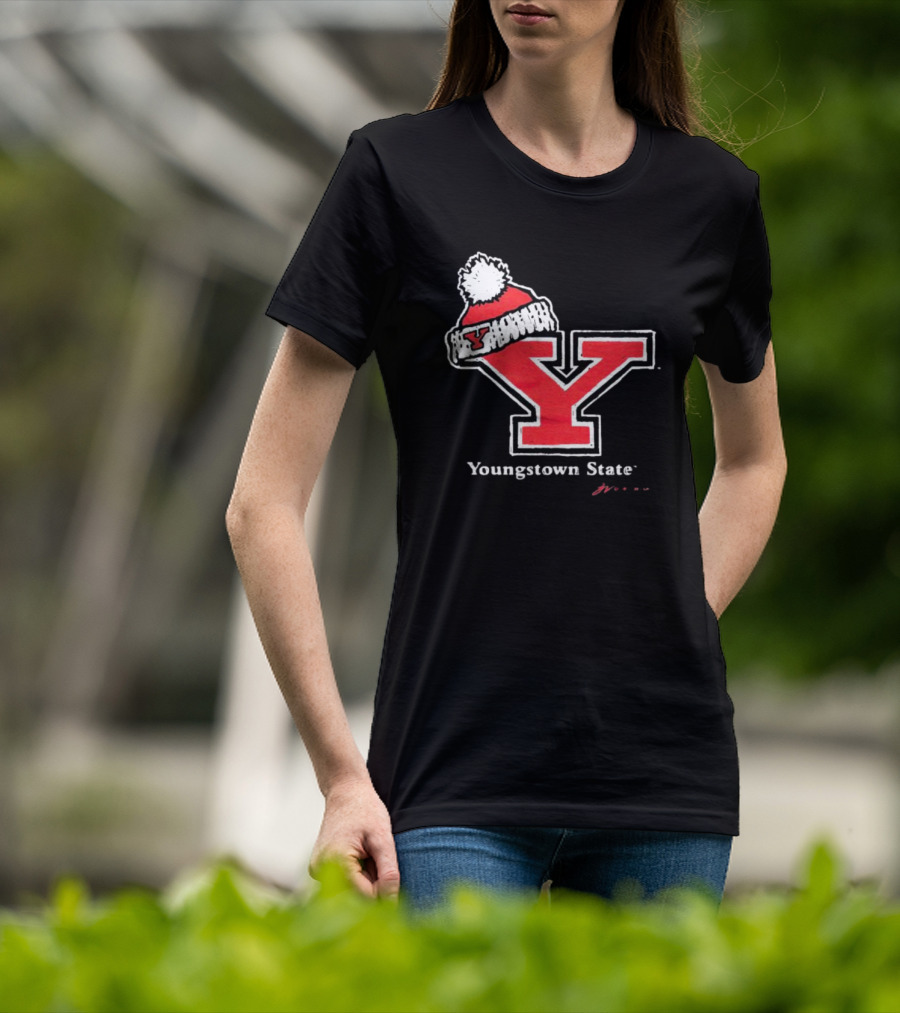 Youngstown State Y Logo With Knit Hat T-Shirt