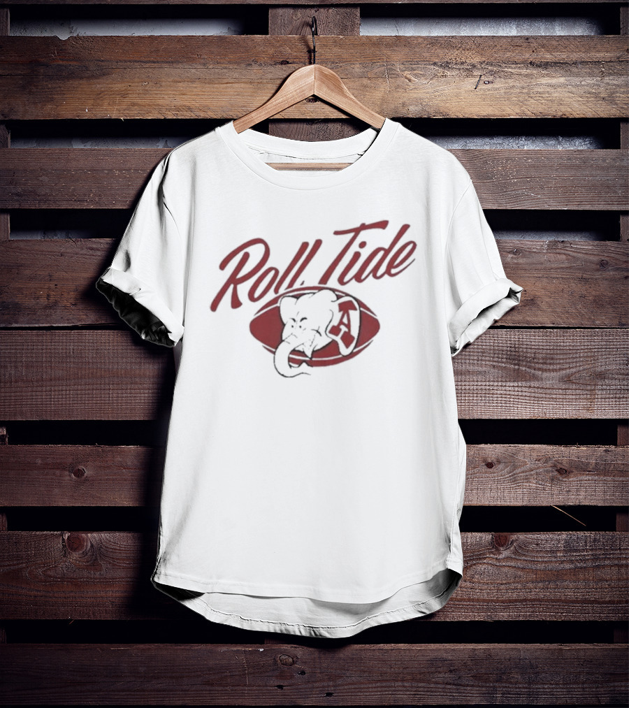 Alabama Roll Tide Football Vintage Ringer Elephant Emblem T-Shirt