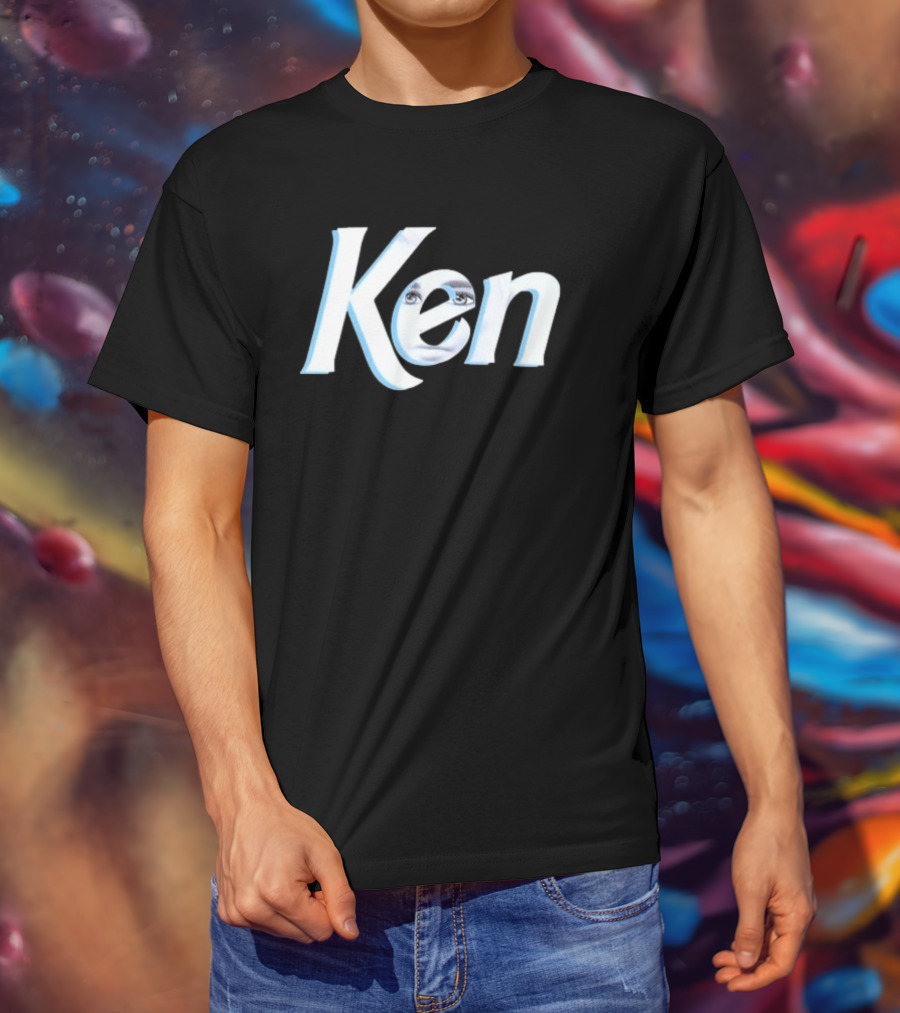 Ken Barbie Face In Text T-Shirt