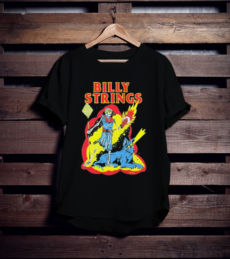Billy Strings Skeleton Warrior With Blue Cyclops Cat T-Shirt