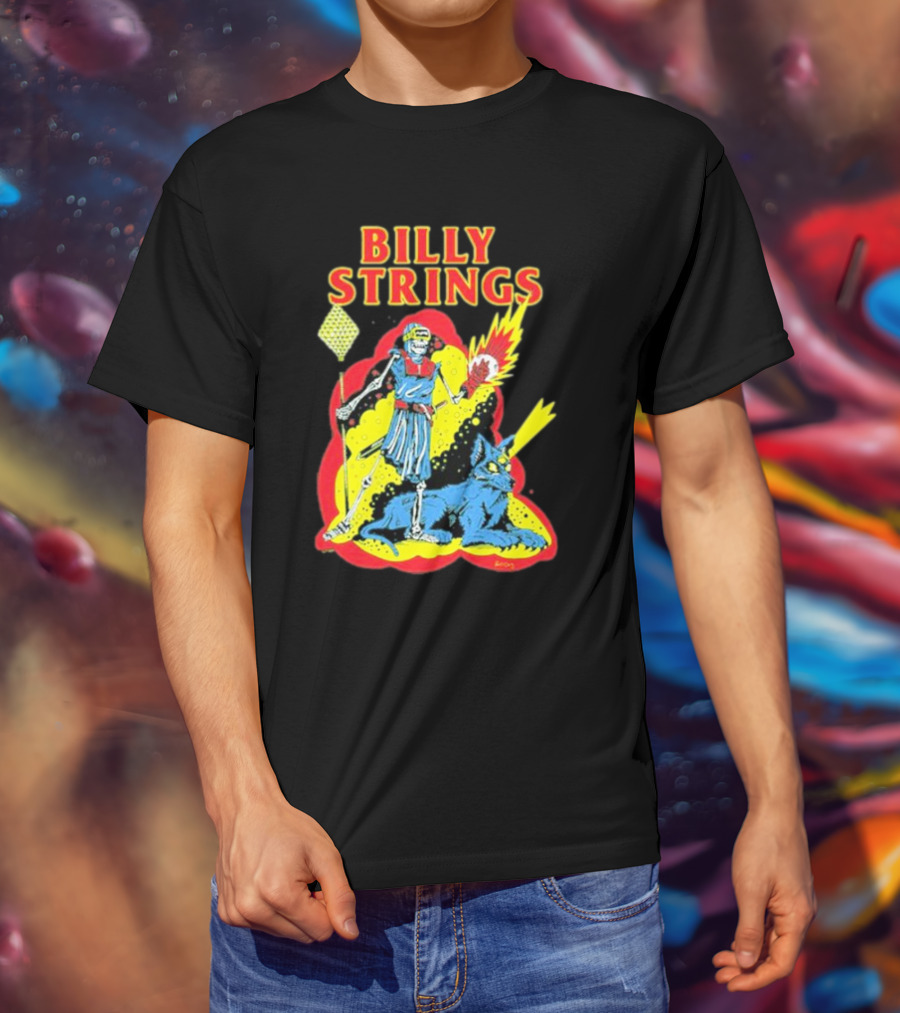 Billy Strings Skeleton Warrior With Blue Cyclops Cat T-Shirt