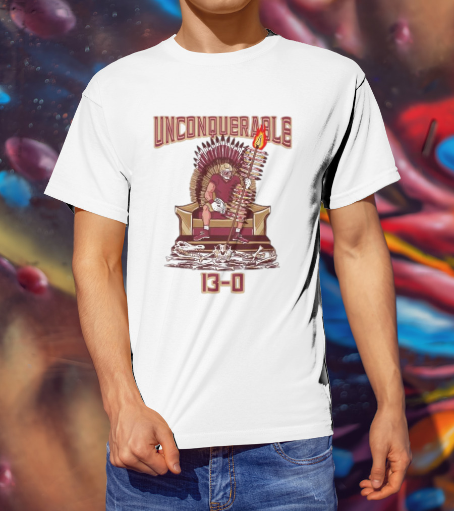 Florida State Seminoles Unconquerable 13-0 Throne King T-Shirt