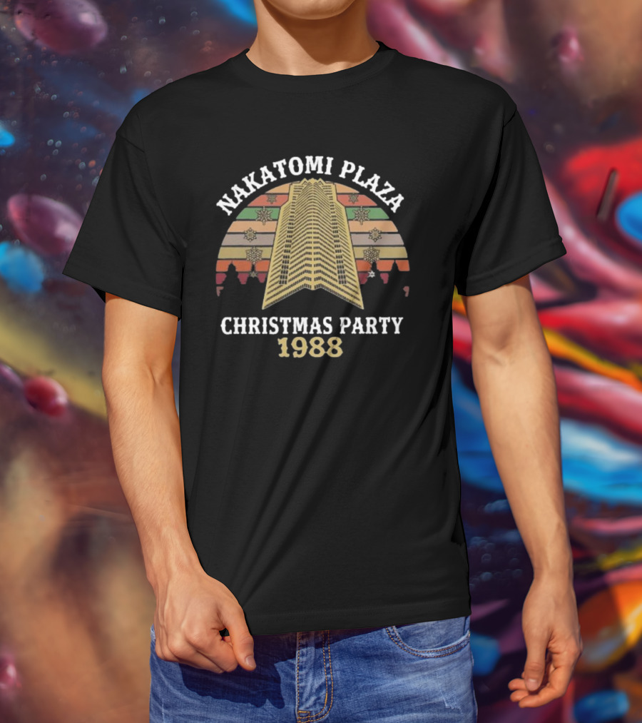 Nakatomi Plaza Christmas Party 1988 Festive Holiday Movie T-Shirt