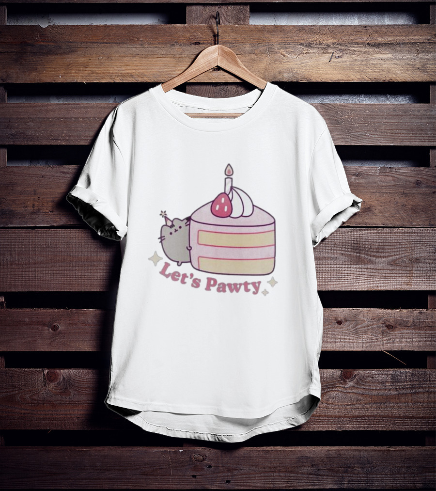 Pusheen Let's Pawty Cake Celebration Grey Marl T-Shirt