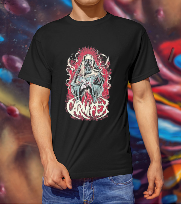 Carnifex Sister Rot Gas Mask Nun With Red Aura T-Shirt