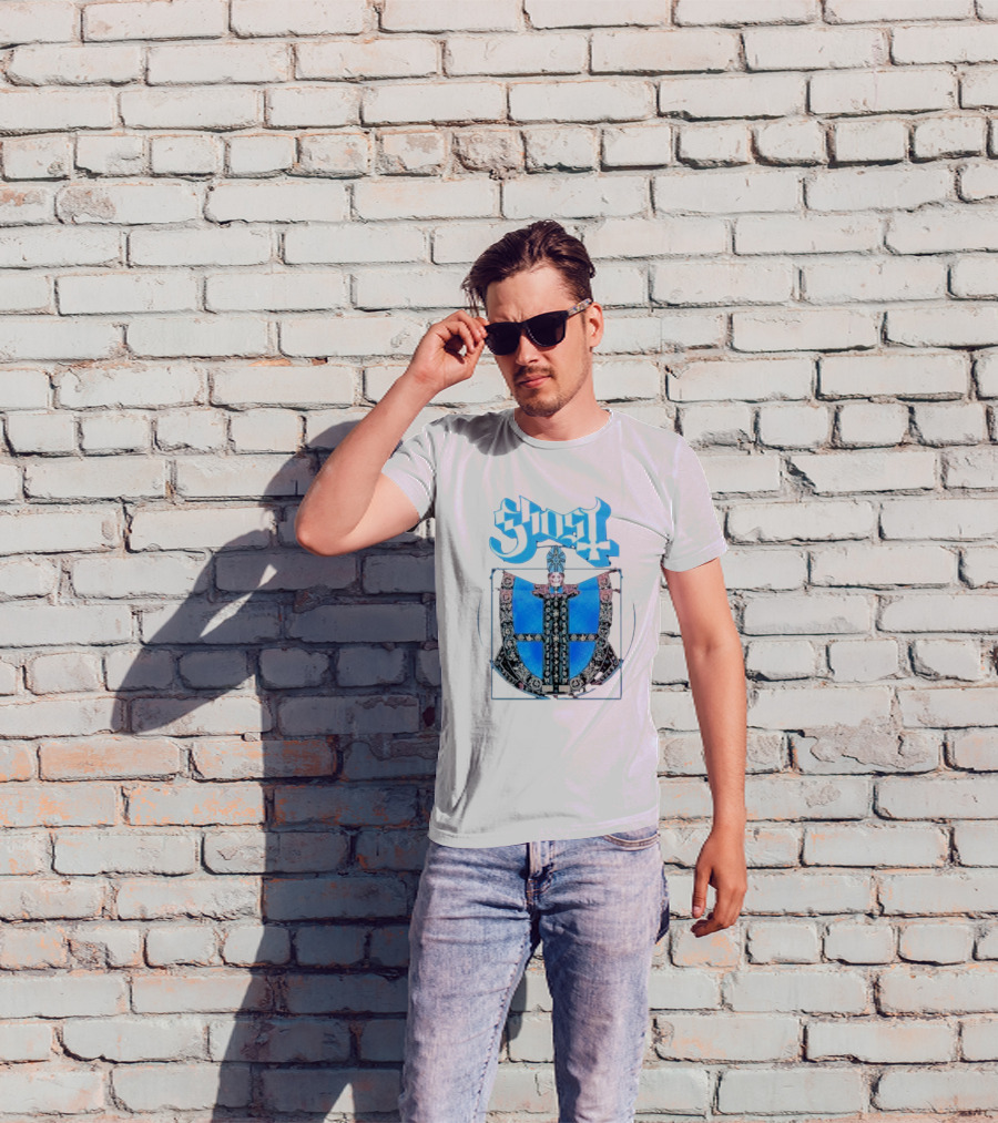 Ghost Vitruvian Skeleton Pope T-Shirt