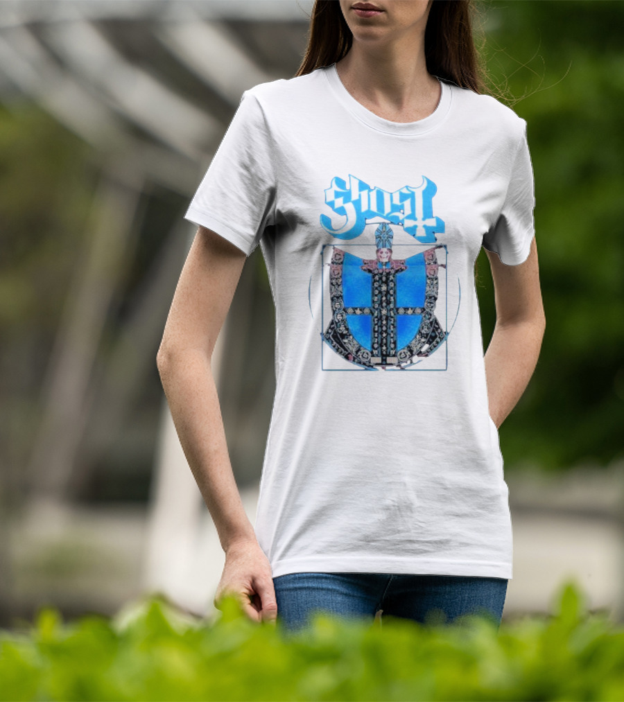 Ghost Vitruvian Skeleton Pope T-Shirt