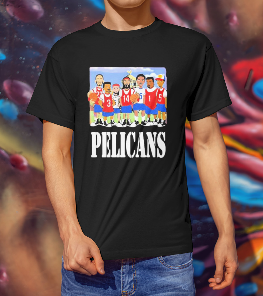 Joelvenile Recess Pelicans Basketball Team Cartoon Characters T-Shirt