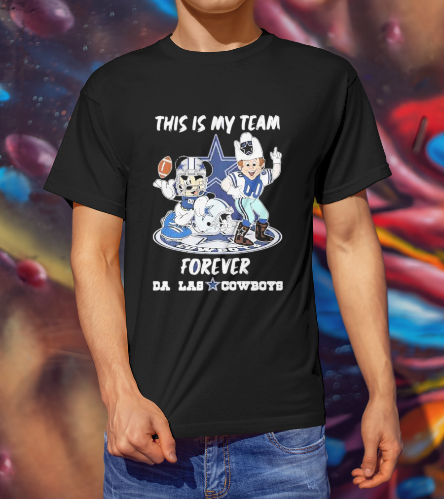 THIS IS MY TEAM FOREVER DALLAS COWBOYS FOOTBALL MASCOT STAR T-Shirt
