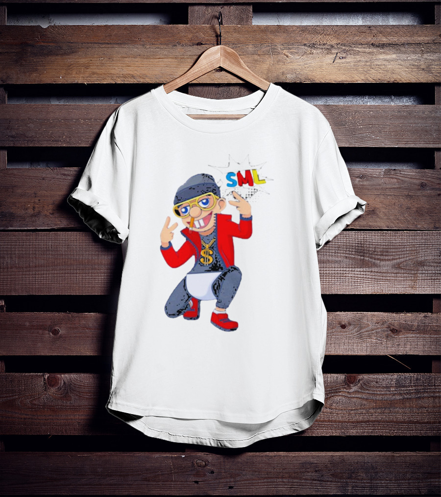 SML Jeffy Rapper Style Featuring Bling Dollar Chain And Cool Pose T-Shirt