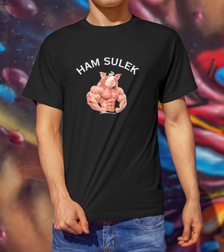 HAM SULEK Hvyapprl Buff Pig Character Bodybuilder T-Shirt