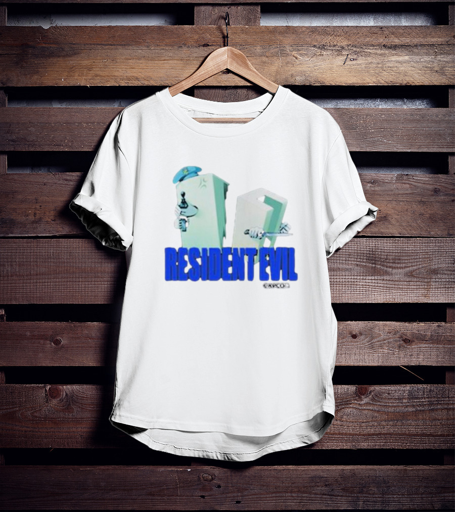 Resident Evil Capcom Tofu Parody Featuring Knife And Hat T-Shirt