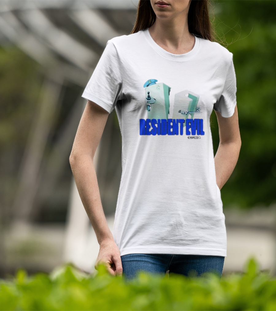 Resident Evil Capcom Tofu Parody Featuring Knife And Hat T-Shirt