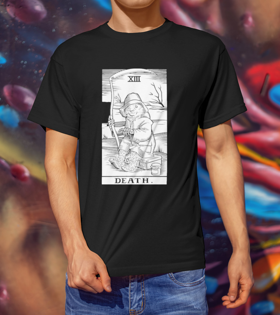 Bear XIII Death Tarot Card Sitting With Scythe T-Shirt