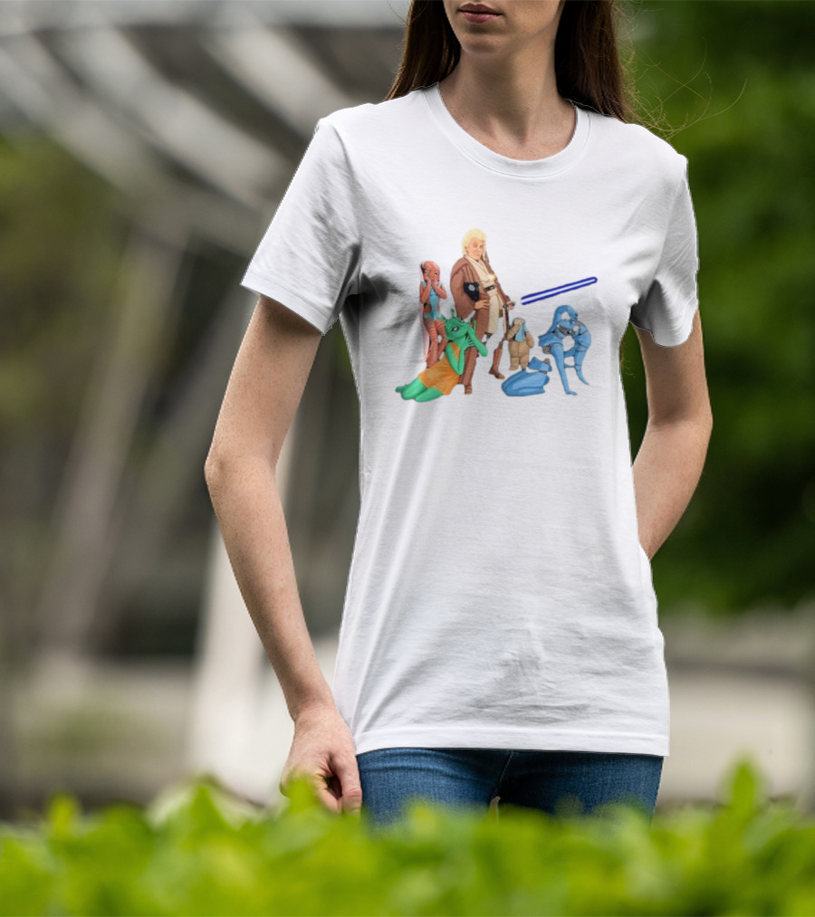 Jedi Flashheart Lightsaber Adventure With Alien Companions T-Shirt