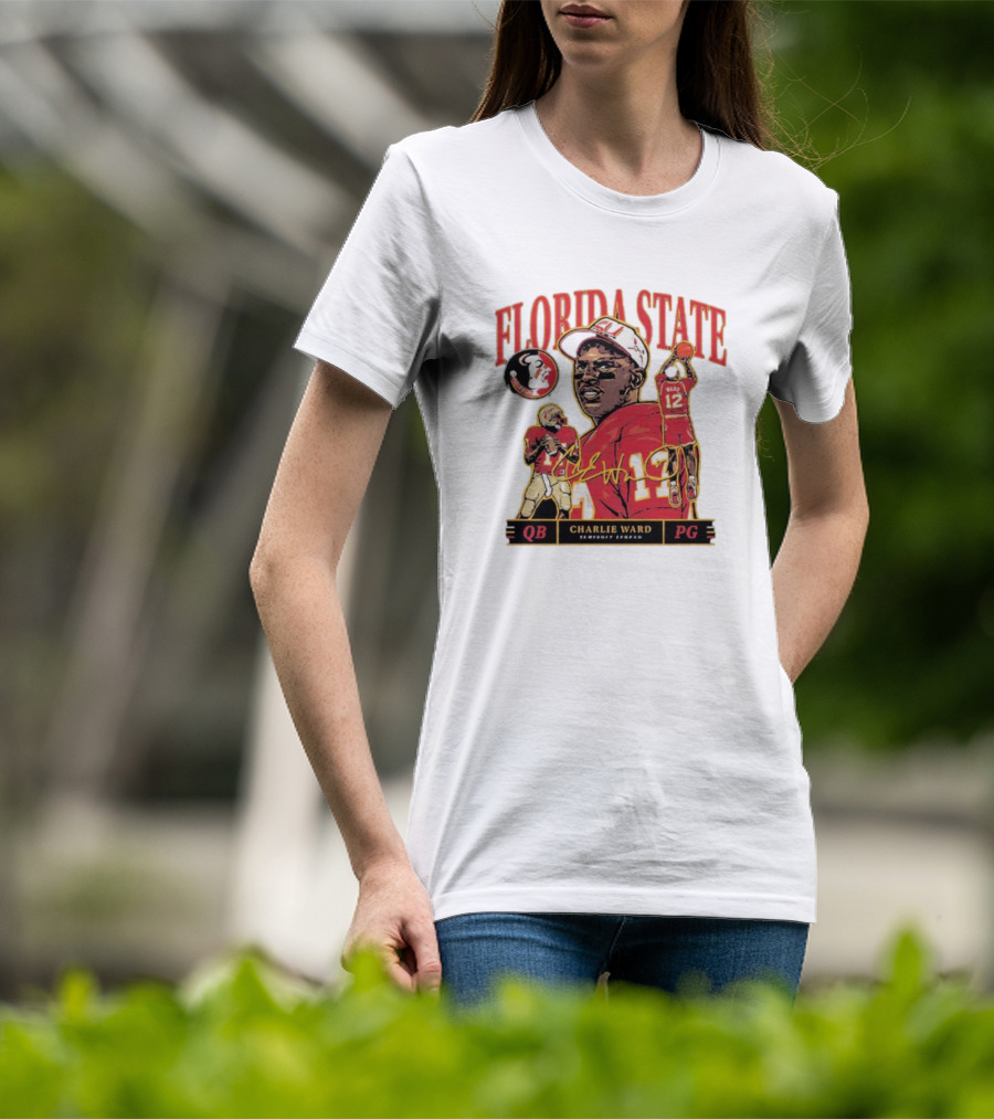 Florida State Charlie Ward Seminole Legend QB PG T-Shirt
