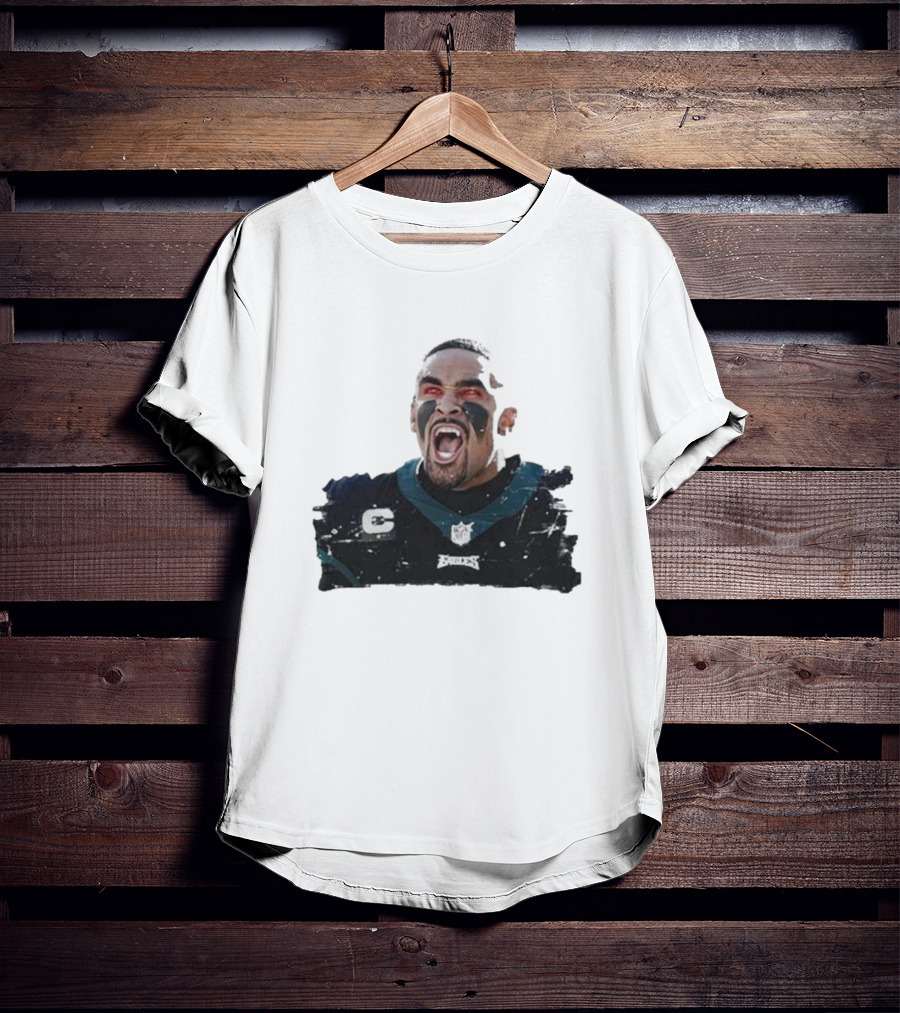 Quality Jalen Hurts Unleashed Fangs Out Eagles Football Action T-Shirt