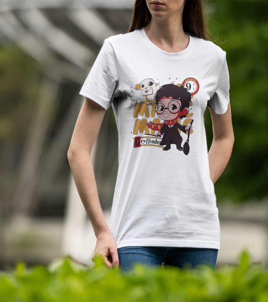 Magic Boy Gryffindor Platform 9¾ Owl And Broom T-Shirt