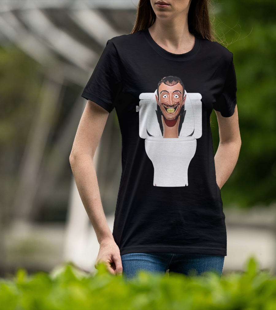 Skibidi Toilet Funny Face Character Head In Commode T-Shirt