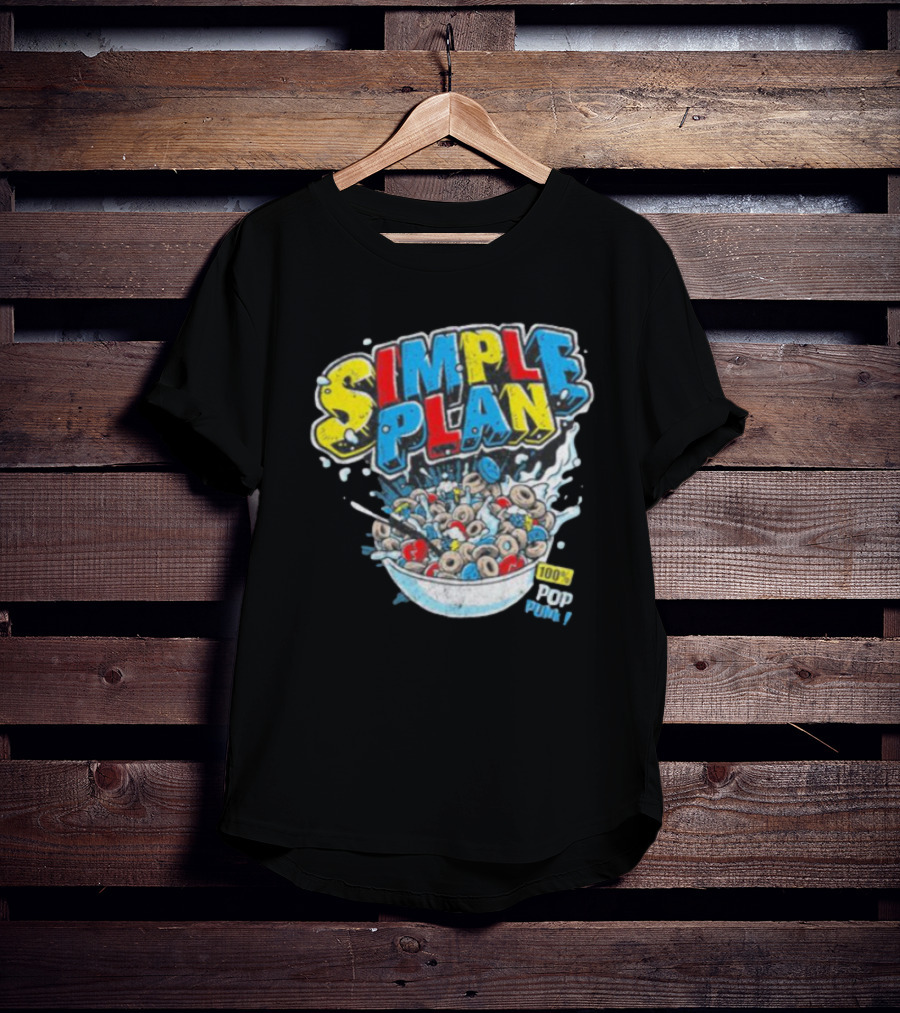Simple Plan Pop Punk Cereal Bowl Explosion 100% T-Shirt