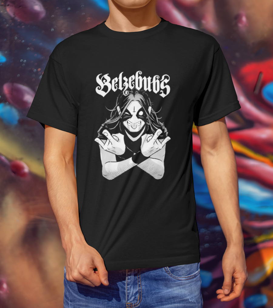 Belzebubs Sløth Metalhead Character With Cross And Corpse Paint T-Shirt