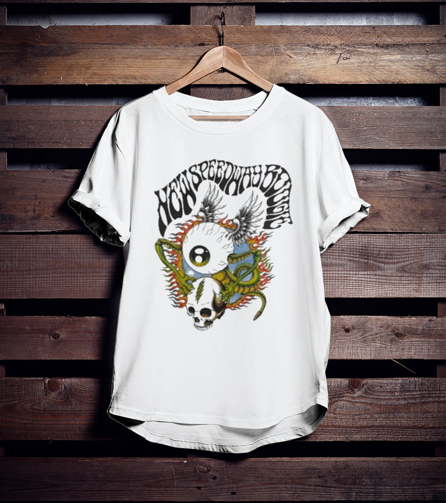 New Speedway Boogie Alan Forbes Grateful Dead Skull Fire Snake T-Shirt