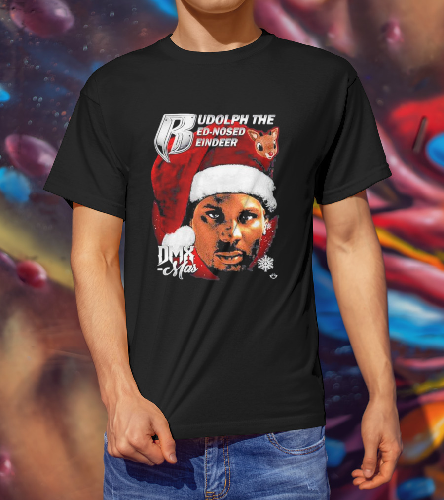 Rudolph The Red-nosed Reindeer DMX-Mas Santa Hat Christmas T-Shirt