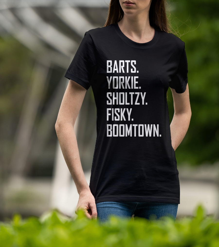 Barts Yorkie Sholtzy Fisky Boomtown Text Sequence T-Shirt
