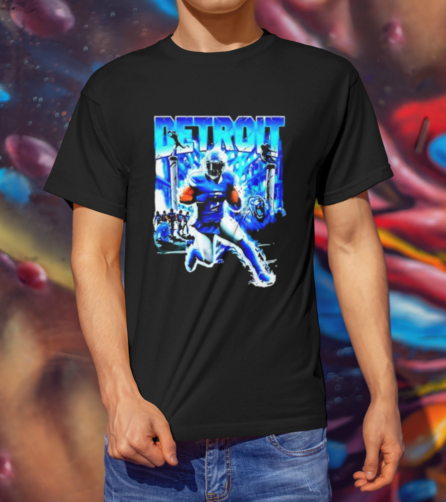 Detroit Football Lions Player Dynamic Action Official Merchandise T-Shirt