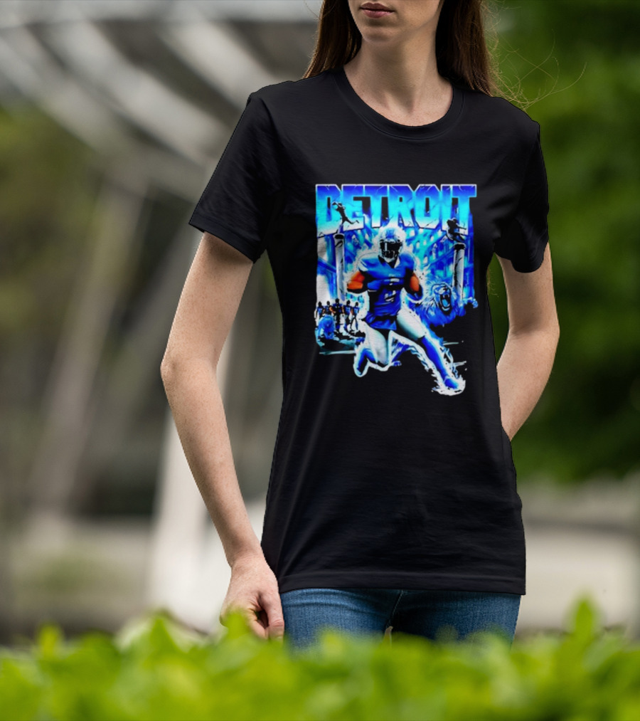 Detroit Football Lions Player Dynamic Action Official Merchandise T-Shirt
