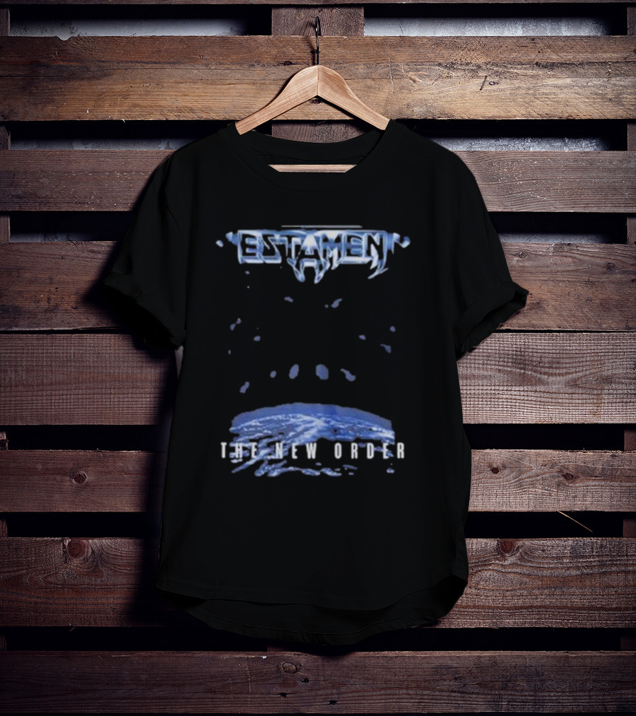 Testament The New Order Album Cover Art Blue Earth And Liquid Drops T-Shirt