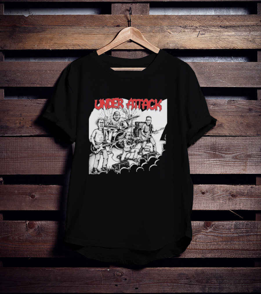 Under Attack Live Cartoon Band Performance Scene T-Shirt