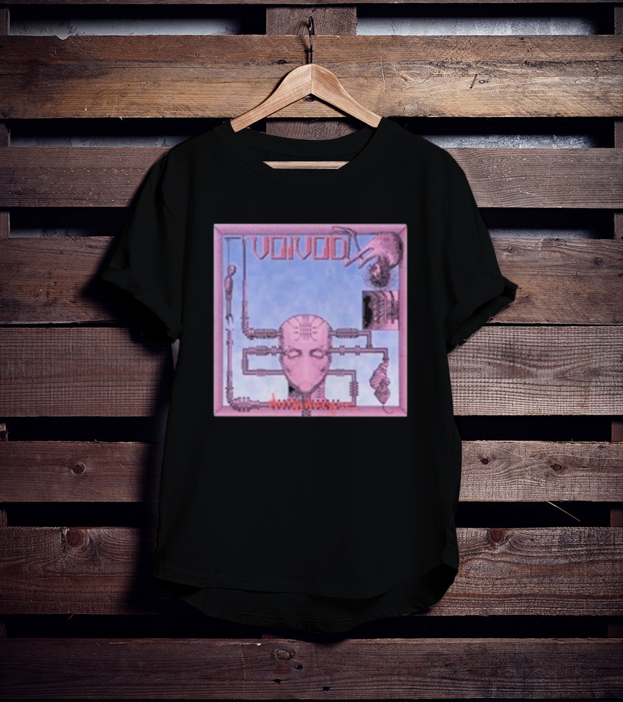 Voivod Nothingface Album Art With Cybernetic Face And Mechanical Elements T-Shirt