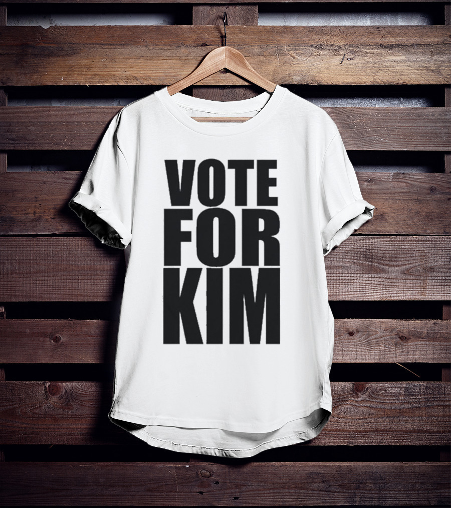 Vote For Kim Black Text T-Shirt