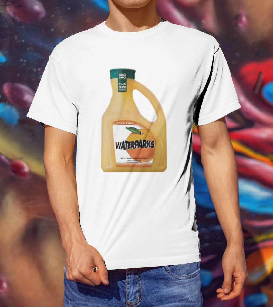 Waterparks Pulp Free Non GMO Orange Juice Fresh Taste T-Shirt
